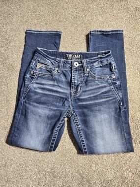 Salvage Men's Medium Blue Slim Jeans with Faded Detail Size 28×30